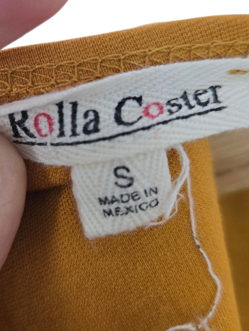 🤎 Rolla Coster Mustard Mock Neck Bodycon Midi Dress | Gold Back Zip | Size Smal - Picture 4 of 6